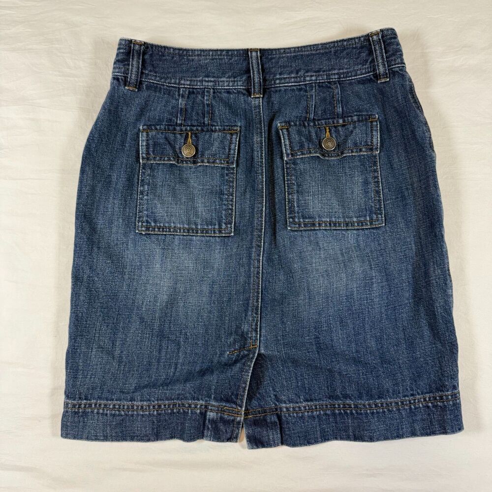 Ann Taylor LOFT Denim Pocket Shift Skirt Women's Size 0 Dark Wash - Picture 2 of 6